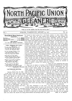 North Pacific Union Gleaner | January 24, 1907