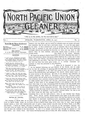 North Pacific Union Gleaner | April 18, 1907