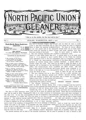 North Pacific Union Gleaner | May 2, 1907