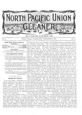 North Pacific Union Gleaner | September 4, 1907