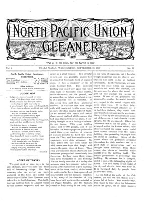 North Pacific Union Gleaner | September 18, 1907