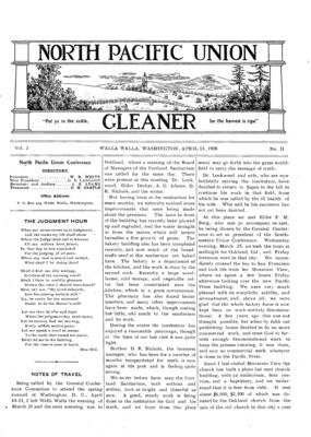 North Pacific Union Gleaner | April 15, 1908
