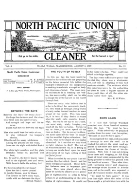 North Pacific Union Gleaner | August 4, 1909