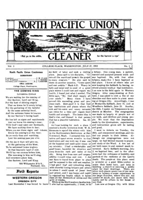 North Pacific Union Gleaner | July 27, 1910