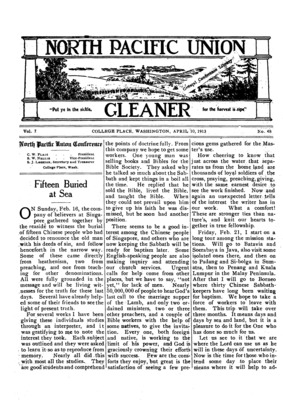 North Pacific Union Gleaner | April 10, 1913