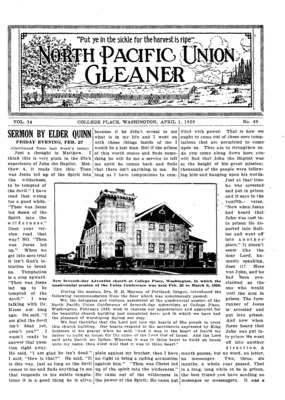 North Pacific Union Gleaner | April 1, 1920
