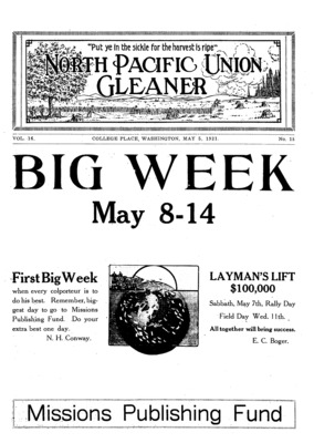North Pacific Union Gleaner | May 5, 1921