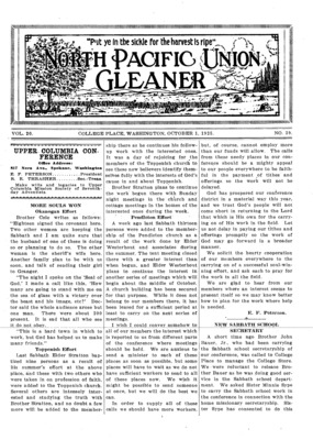 North Pacific Union Gleaner | October 1, 1925