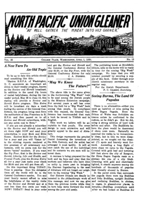 North Pacific Union Gleaner | April 1, 1930