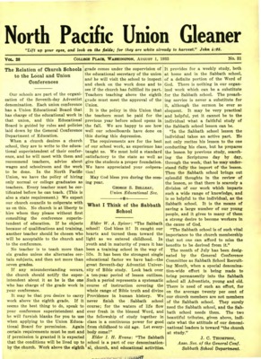 North Pacific Union Gleaner | August 1, 1933