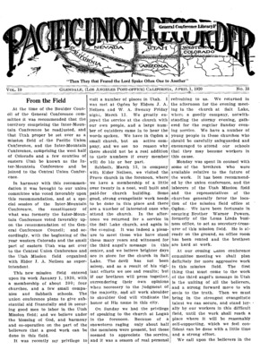 Pacific Union Recorder | April 1, 1920