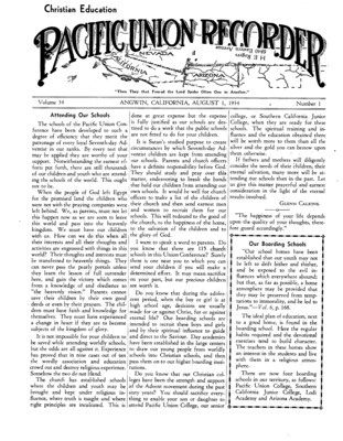 Pacific Union Recorder | August 1, 1934