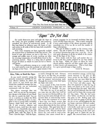 Pacific Union Recorder | February 11, 1942