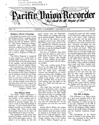 Pacific Union Recorder | January 8, 1947