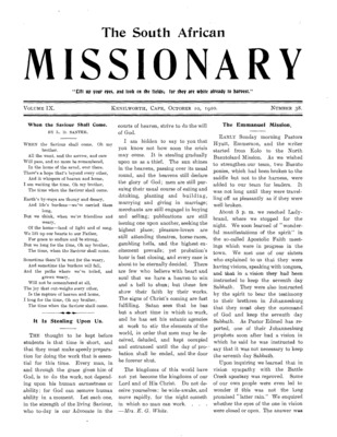 South African Missionary | October 10, 1910