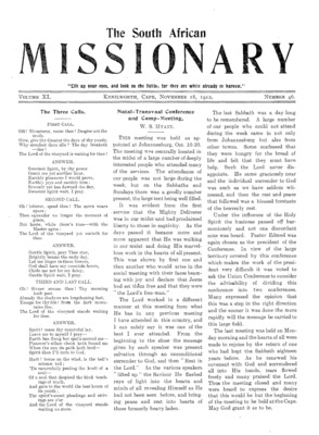 South African Missionary | November 18, 1912