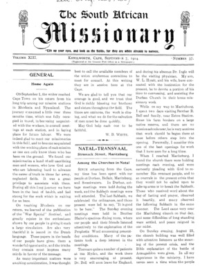South African Missionary | September 7, 1914