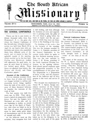 South African Missionary | July 15, 1918