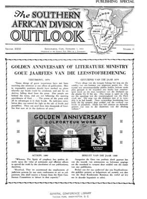The Southern African Division Outlook | November 1, 1933