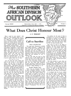 The Southern African Division Outlook | April 1, 1936