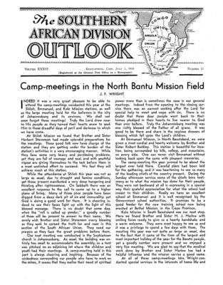 The Southern African Division Outlook | July 1, 1941