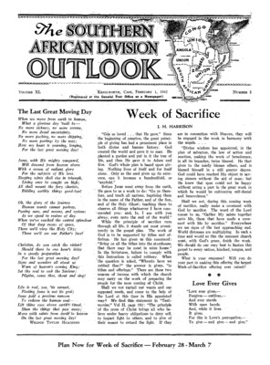 The Southern African Division Outlook | February 1, 1942