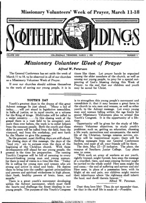 Southern Tidings | March 1, 1933