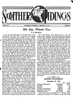 Southern Tidings | December 27, 1933