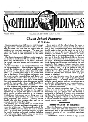 Southern Tidings | August 21, 1935