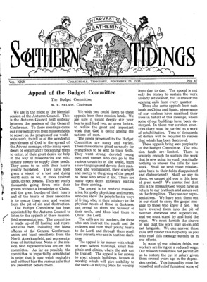 Southern Tidings | November 23, 1938