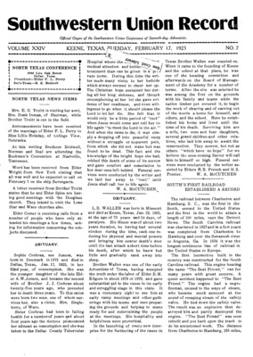 Southwestern Union Record | February 17, 1925