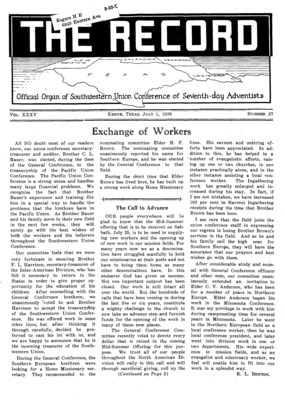 Southwestern Union Record | July 1, 1936