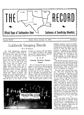 Southwestern Union Record | January 14, 1948