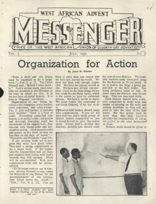 The West African Advent Messenger | July 1, 1951