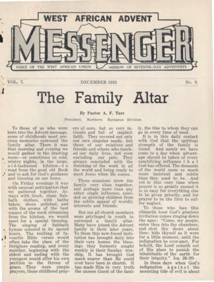 The West African Advent Messenger | September 1, 1953