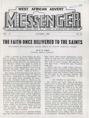 The West African Advent Messenger | October 1, 1958