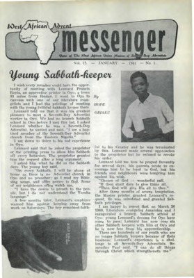 The West African Advent Messenger | January 1, 1961