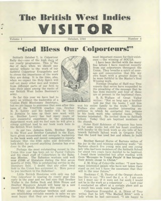 British West Indies Union Visitor | October 1, 1944