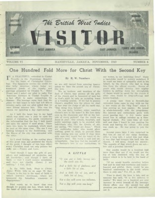 British West Indies Union Visitor | November 1, 1949