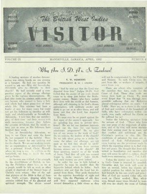 British West Indies Union Visitor | April 1, 1952