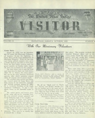 British West Indies Union Visitor | October 1, 1952