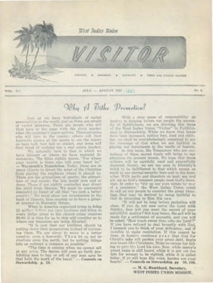 West Indies Union Visitor | July 1, 1963
