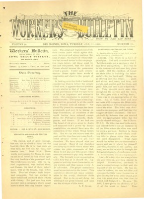 The Worker's Bulletin | January 31, 1905