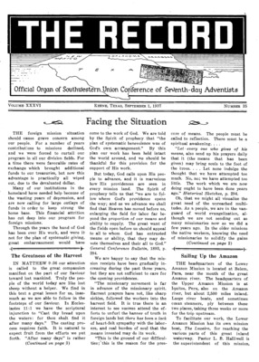 Southwestern Union Record | September 1, 1937