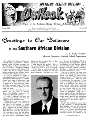 The Southern African Division Outlook | June 15, 1961