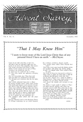 The Advent Survey | November 1, 1932