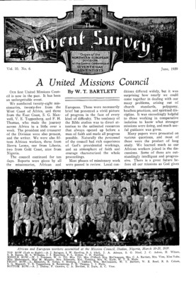 The Advent Survey | June 1, 1939