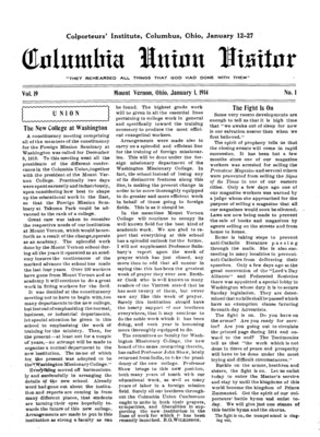 Columbia Union Visitor | January 1, 1914