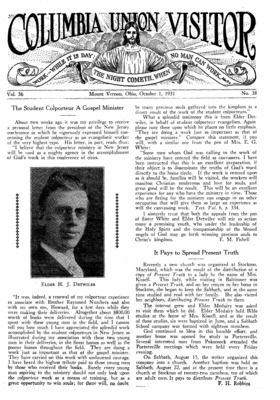 Columbia Union Visitor | October 1, 1931