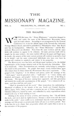 The Missionary Magazine | January 1, 1898